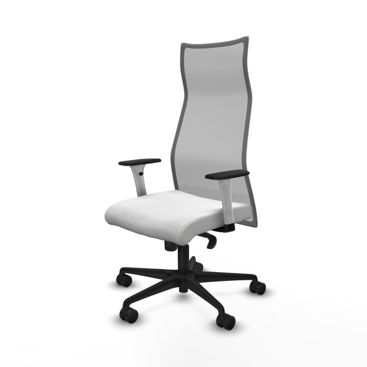 Piqueras y Crespo Albacete malla sincro malla gris bali blanco brazos blancos base nailon ruedas 65 mm nailon
