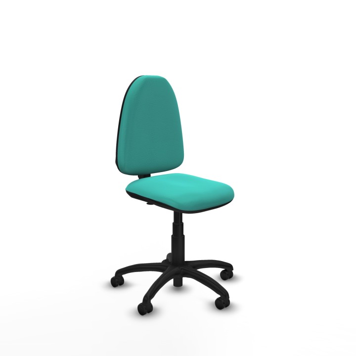 Piqueras y Crespo Ayna CP similpiel turquesa sin brazos base poliamida ruedas engomadas 50mm