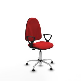 Piqueras y Crespo Algarra CP similpiel rojo brazos fijos base cromada topes