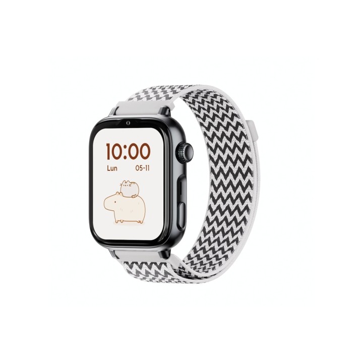 SaveFamily SaveWatch Plus 2 Reloj Inteligente para niños 4G Esfera Negra correa Tela ZigZag