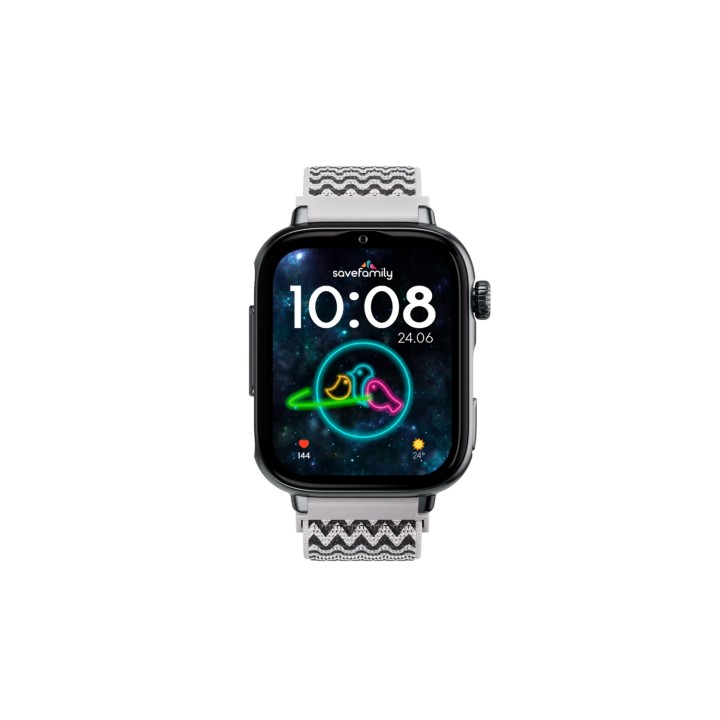SaveFamily SaveWatch Plus 2 Reloj Inteligente para niños 4G Esfera Negra correa Tela ZigZag