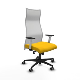 Piqueras y Crespo Albacete malla sincro malla blanca bali amarillo brazos blancos base nailon ruedas 65mm engomadas