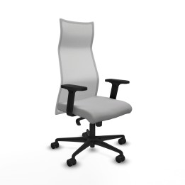 Piqueras y Crespo Albacete malla sincro malla blanca bali gris claro brazos 2D base nailon ruedas 65 mm nailon