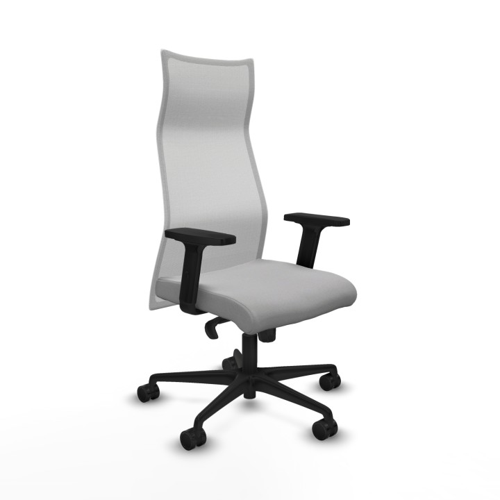 Piqueras y Crespo Albacete malla sincro malla blanca bali gris claro brazos 2D base nailon ruedas 65 mm nailon