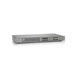 LevelOne Switch Fast Ethernet PoE de 16 puertos, 480W, 802.3at PoE+