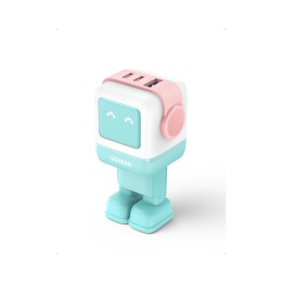 Ugreen Uno RG 65W 3-Port GaN Fast Charger pink blue Ordenador portátil, Teléfono móvil, Portátil, Tableta, Teléfono Azul