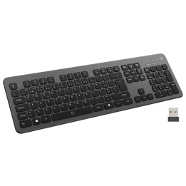 Ewent EW3296 teclado Universal RF inalámbrica + USB QWERTY Español Negro, Gris