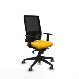 Piqueras y Crespo Horna sincro malla negra bali amarillo brazos 1D base piramidal ruedas 65mm engomadas