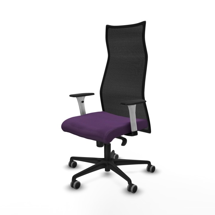 Piqueras y Crespo Albacete malla sincro malla negra bali morado brazos blancos base nailon ruedas 65mm engomadas