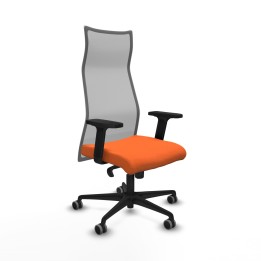 Piqueras y Crespo Albacete malla sincro malla gris bali naranja brazos 2D base nailon ruedas 65mm engomadas