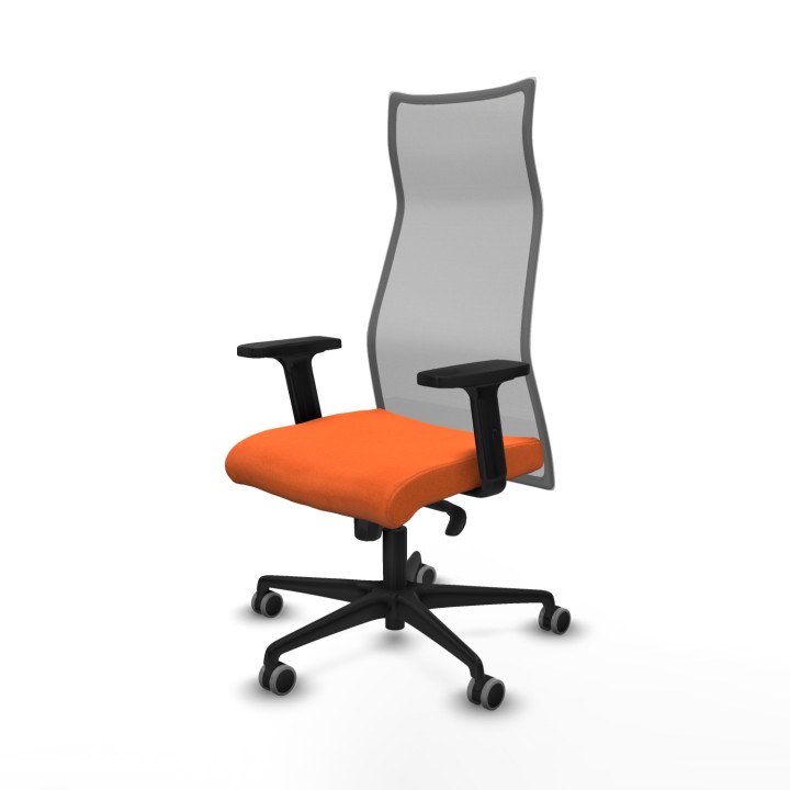 Piqueras y Crespo Albacete malla sincro malla gris bali naranja brazos 2D base nailon ruedas 65mm engomadas