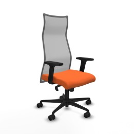 Piqueras y Crespo Albacete malla sincro malla gris bali naranja brazos 2D base nailon ruedas 65 mm nailon