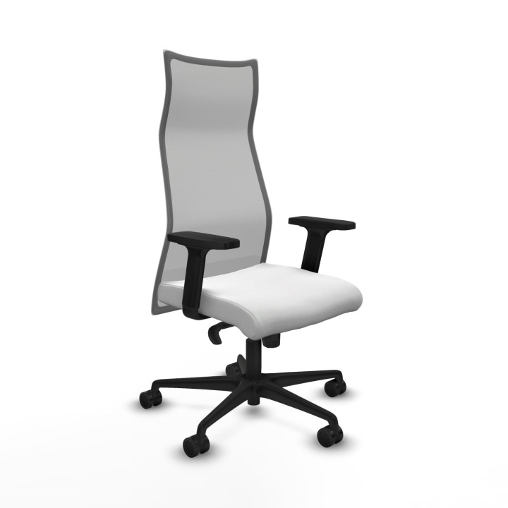 Piqueras y Crespo Albacete malla sincro malla gris bali blanco brazos 2D base nailon ruedas 65 mm nailon