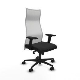 Piqueras y Crespo Albacete malla sincro malla blanca similpiel negro brazos 2D base nailon ruedas 65 mm nailon