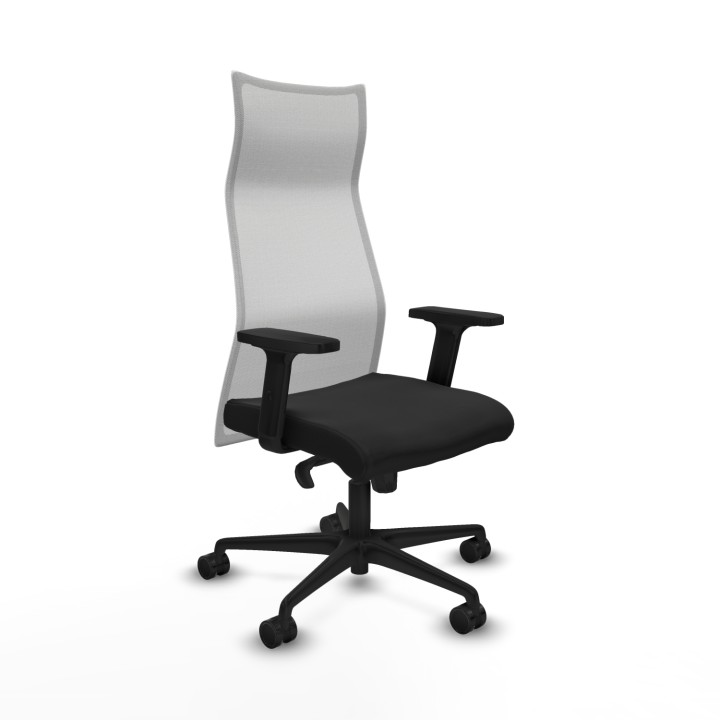 Piqueras y Crespo Albacete malla sincro malla blanca similpiel negro brazos 2D base nailon ruedas 65 mm nailon