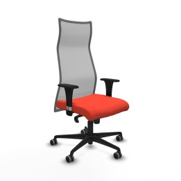 Piqueras y Crespo Albacete malla sincro malla gris bali naranja oscuro brazos 1D base nailon ruedas 65mm engomadas
