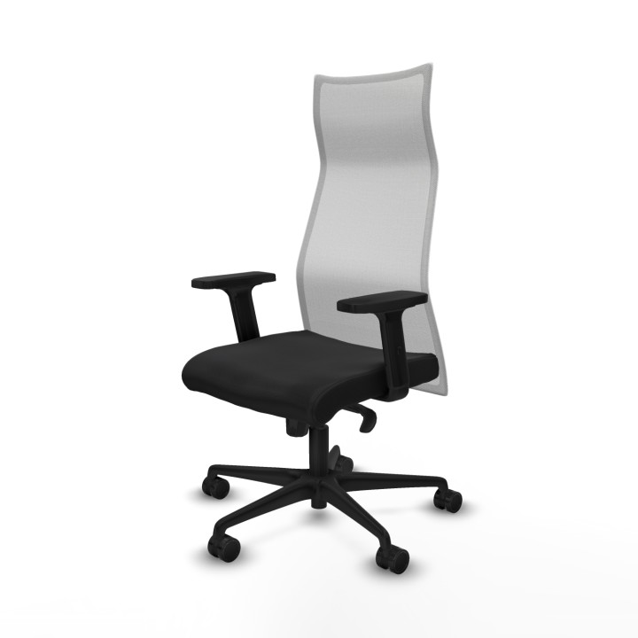 Piqueras y Crespo Albacete malla sincro malla blanca similpiel negro brazos 2D base nailon ruedas 65 mm nailon