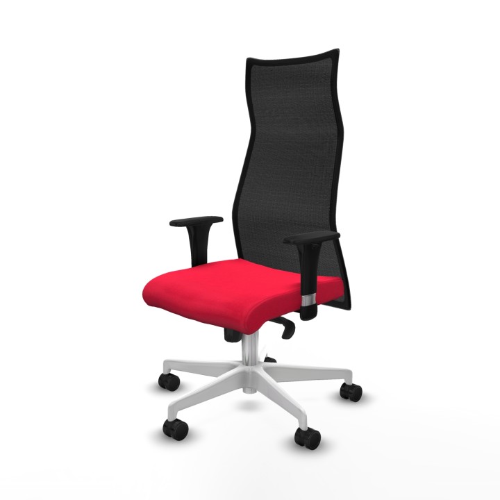 Piqueras y Crespo Albacete malla sincro malla negra bali rojo brazos 1D base blanca ruedas 65 mm nailon