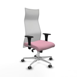 Piqueras y Crespo Albacete malla XL sincro malla blanca bali rosa brazos 1D base aluminio ruedas 65mm engomadas