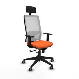 Piqueras y Crespo Horna traslack malla blanca bali naranja brazos 1D base piramidal cabecero fijo ruedas 65mm engomadas