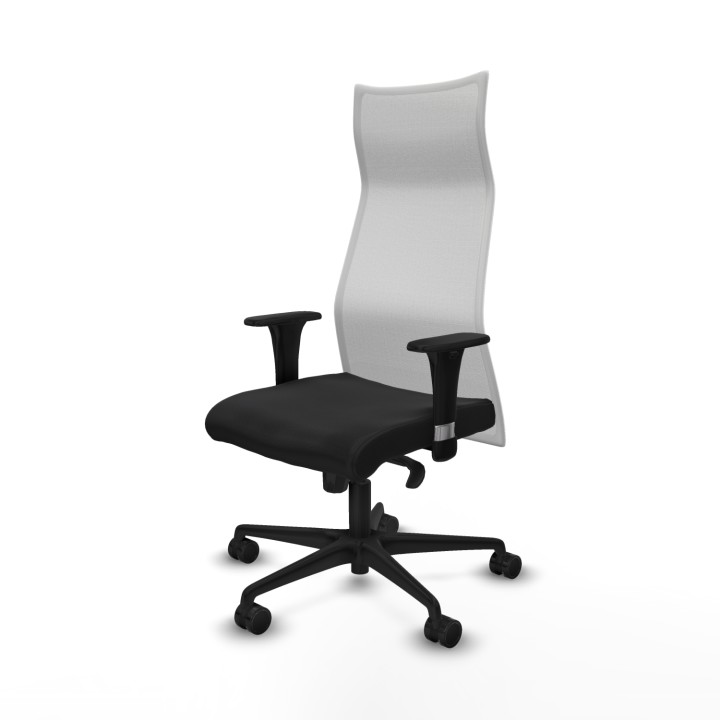 Piqueras y Crespo Albacete malla XL sincro malla blanca similpiel negro brazos 1D base nailon ruedas 65mm nailon