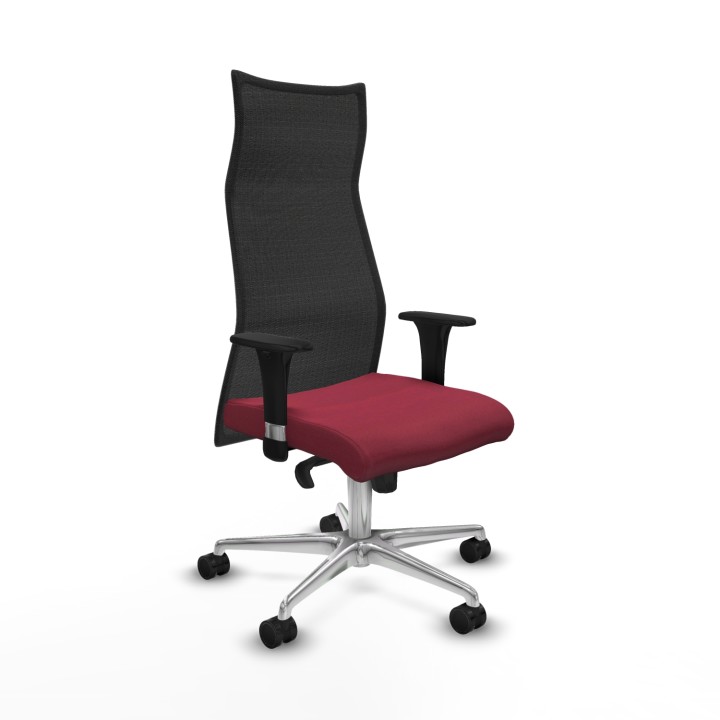 Piqueras y Crespo Albacete malla XL sincro malla negra bali granate brazos 1D base aluminio ruedas 65mm nailon