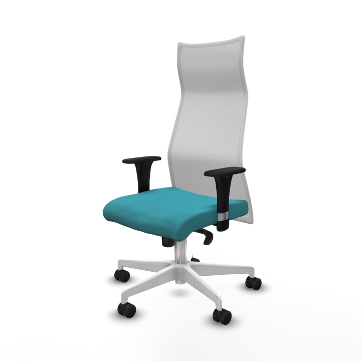 Piqueras y Crespo Albacete malla XL sincro malla blanca bali turquesa brazos 1D base blanca ruedas 65mm nailon