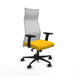 Piqueras y Crespo Albacete malla sincro malla blanca bali amarillo brazos 2D base nailon ruedas 65 mm nailon