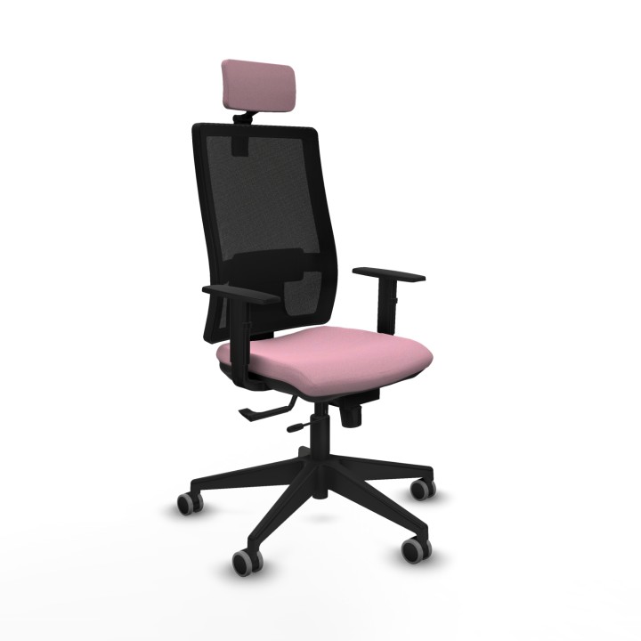 Piqueras y Crespo Horna traslack malla negra bali rosa brazos 1D base piramidal cabecero 2D ruedas 65mm engomadas