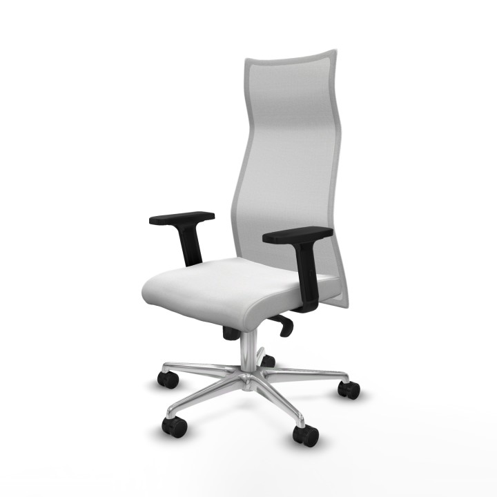 Piqueras y Crespo Albacete malla sincro malla blanca bali blanco brazos 2D base aluminio ruedas 65 mm nailon