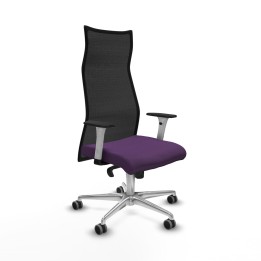 Piqueras y Crespo Albacete malla sincro malla negra bali morado brazos blancos base aluminio ruedas 65mm engomadas