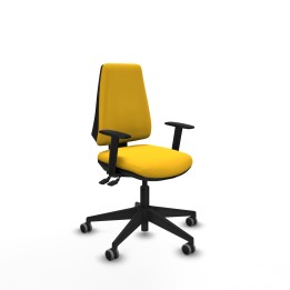 Piqueras y Crespo Elche AS similpiel amarillo brazos 1D base piramidal ruedas engomadas 65mm