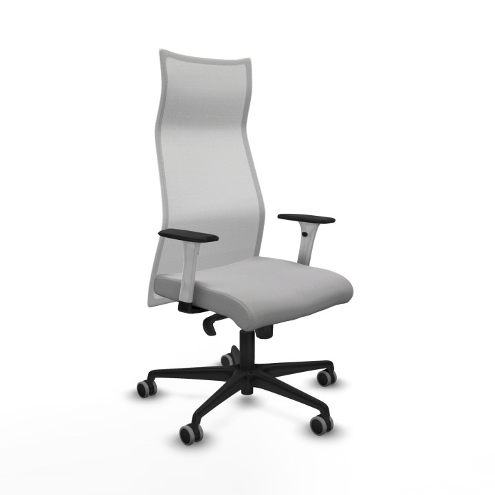 Piqueras y Crespo Albacete malla sincro malla blanca bali gris claro brazos blancos base nailon ruedas 65mm engomadas