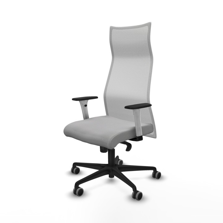 Piqueras y Crespo Albacete malla sincro malla blanca bali gris claro brazos blancos base nailon ruedas 65mm engomadas