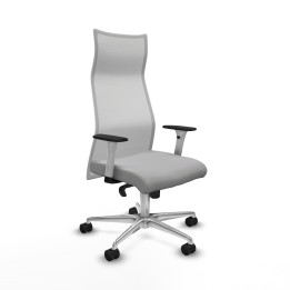 Piqueras y Crespo Albacete malla sincro malla blanca bali gris claro brazos blancos base aluminio ruedas 65 mm nailon