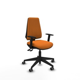 Piqueras y Crespo Elche AS similpiel naranja brazos 1D base piramidal ruedas engomadas 65mm