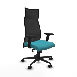 Piqueras y Crespo Albacete malla sincro malla negra bali turquesa brazos 2D base nailon ruedas 65 mm nailon