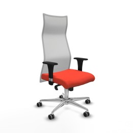 Piqueras y Crespo Albacete malla sincro malla blanca bali naranja oscuro brazos 1D base aluminio ruedas 65mm engomadas