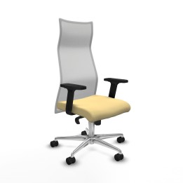 Piqueras y Crespo Albacete malla sincro malla blanca similpiel crema brazos 2D base aluminio ruedas 65 mm nailon