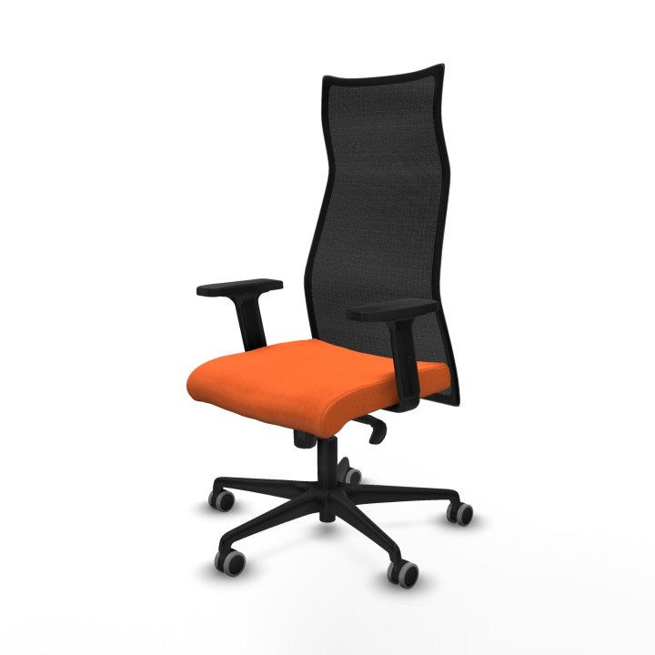 Piqueras y Crespo Albacete malla sincro malla negra bali naranja brazos 2D base nailon ruedas 65mm engomadas
