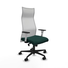 Piqueras y Crespo Albacete malla sincro malla blanca similpiel verde botella brazos blancos base nailon ruedas 65 mm nailon