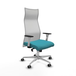 Piqueras y Crespo Albacete malla sincro malla blanca bali turquesa brazos blancos base aluminio ruedas 65mm engomadas
