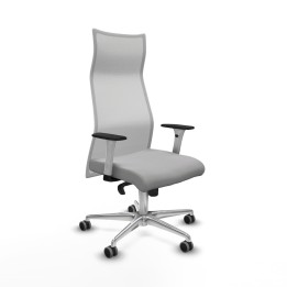 Piqueras y Crespo Albacete malla sincro malla blanca bali gris claro brazos blancos base aluminio ruedas 65mm engomadas