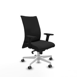 Piqueras y Crespo Albacete confidente sincro similpiel negro brazos 2D base blanca ruedas 65mm engomadas