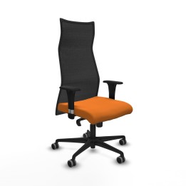 Piqueras y Crespo Albacete malla XL sincro malla negra similpiel naranja brazos 1D base nailon ruedas 65mm engomadas