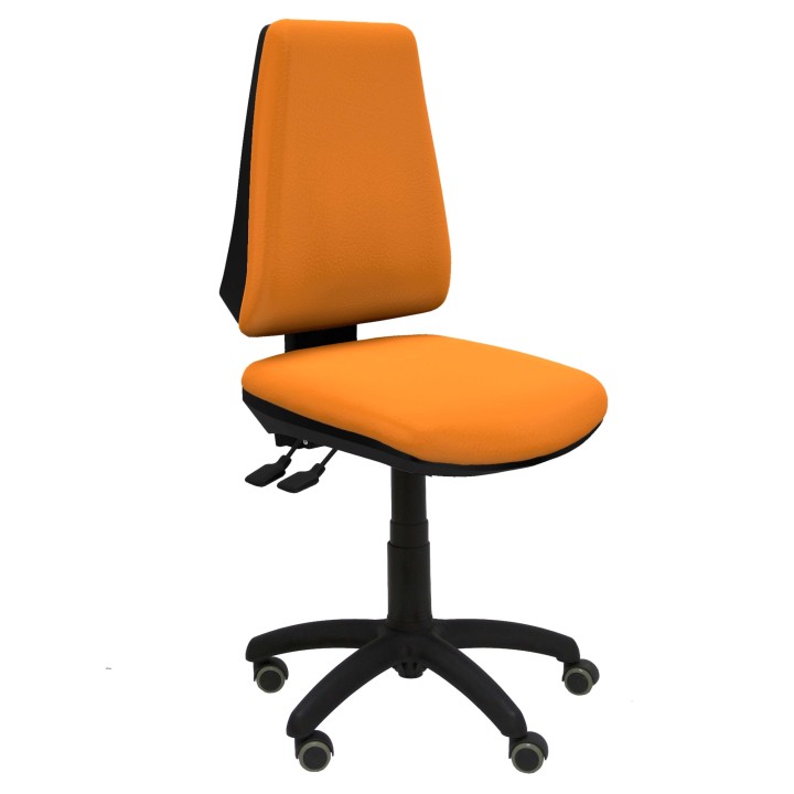 Piqueras y Crespo Silla Elche asincro similpiel naranja ruedas de parqu