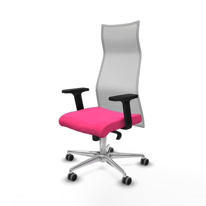 Piqueras y Crespo Albacete malla sincro malla blanca similpiel rosa brazos 2D base aluminio ruedas 65mm engomadas
