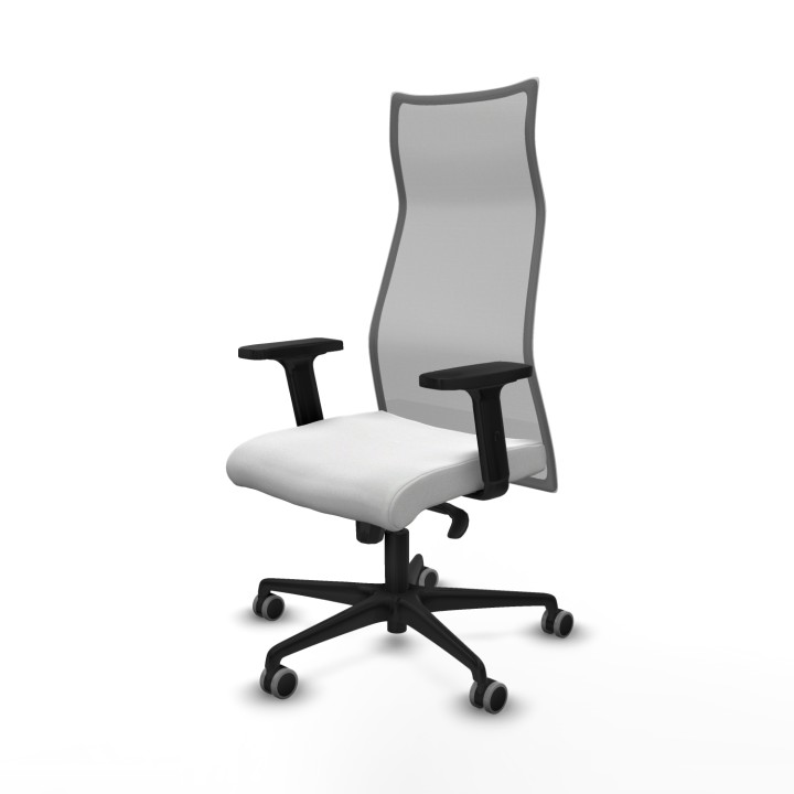 Piqueras y Crespo Albacete malla sincro malla gris bali blanco brazos 2D base nailon ruedas 65mm engomadas