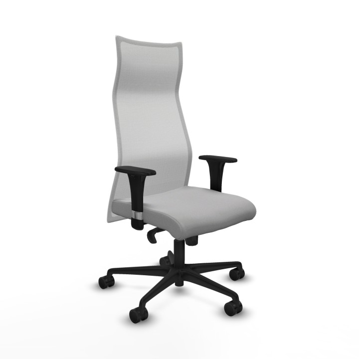 Piqueras y Crespo Albacete malla sincro malla blanca bali gris claro brazos 1D base nailon ruedas 65 mm nailon