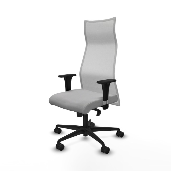 Piqueras y Crespo Albacete malla sincro malla blanca bali gris claro brazos 1D base nailon ruedas 65 mm nailon